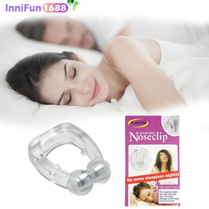 Silicone Magnetic Anti Snore Stop Snoring Nose Clip Sleep Tray Sleeping Aid Apnea Guard Night Device