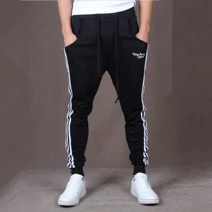 Side three bar student casual trousers