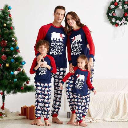 New Christmas Elements Printed Parent-Child Wear Set  Family Wear Home Wear Set