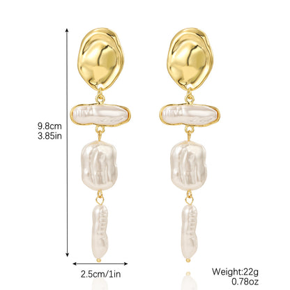 Exaggerated Irregular Baroque Pearl Earrings