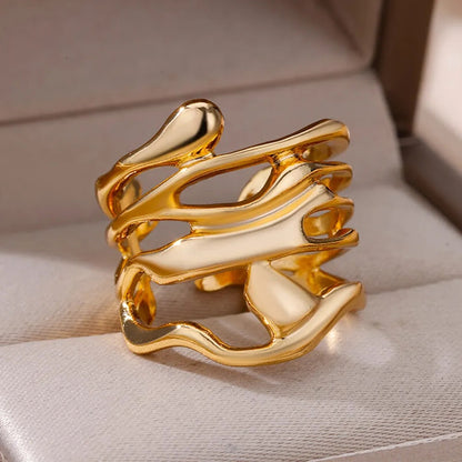 Fashion Alloy Geometric Irregular Ring