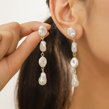 Exaggerated Irregular Baroque Pearl Earrings