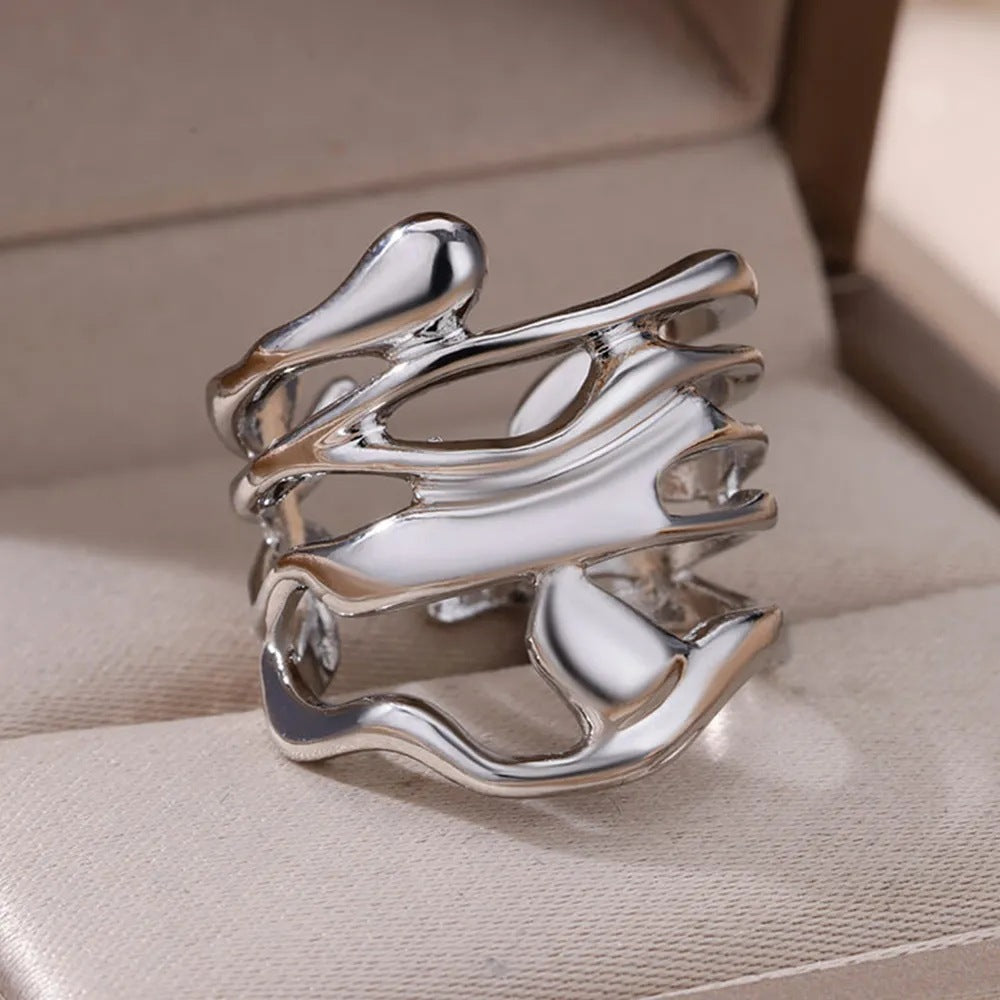 Fashion Alloy Geometric Irregular Ring